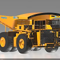 Yellow Komatsu Mining Dump Truck with Large Tires Heavy Duty Cab and Hauling Capacity
