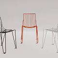 Modern Metal Wire Frame Lounge Chairs With Black Red And Silver Finishes