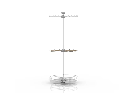 Modern Minimalist Wardrobe With Metal Frame Hanging Hooks And Storage Shelf 3d model