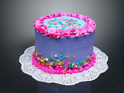 Modern Cake Birthday Cake Chocolate Cake Cream Cake 3d model