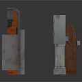 Security Access Control Components With Metal Grid Gate Gray Concrete Pillar And Brown Payment Machine