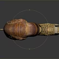 Reptile Snail with Red Brown Spiral Shell and Yellow Textured Body on Grey Reflective Surface