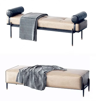 Modern Bed End Stool Bed End Stool Sofa Stool Combination 3d model