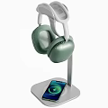 Modern Desktop Computer Setup With Monitor Keyboard Mouse Headphones Phone Stand Notebooks And Green Plant
