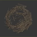 Natural Circular Twig Structure Formed By Intertwined Branches As Decorative Piece 3d model