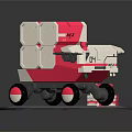 Pink And White Block Stacked Electric Toy Vehicle With Wheels On Circular Base
