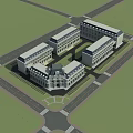 Aerial Planning of European Style Grand Building With Symmetrical Architecture and Spacious Plaza