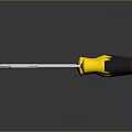 Set of Four Different Size Screwdrivers with Yellow Black Handles and Metal Tips