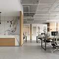 Public office on the 16th floor of the modern public office area 3d model