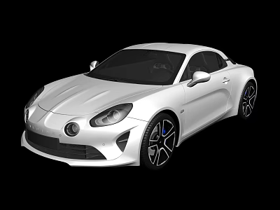 White Modern Sports Car With Sleek Design And Black Alloy Wheels 3d model