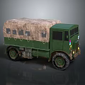 Green Military Tank Featuring Canvas Covered Cargo Area Observation Windows And Heavy Tracks