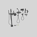 Modern Black Shower System with Rainfall Head Handheld Sprayer and Control Fixtures