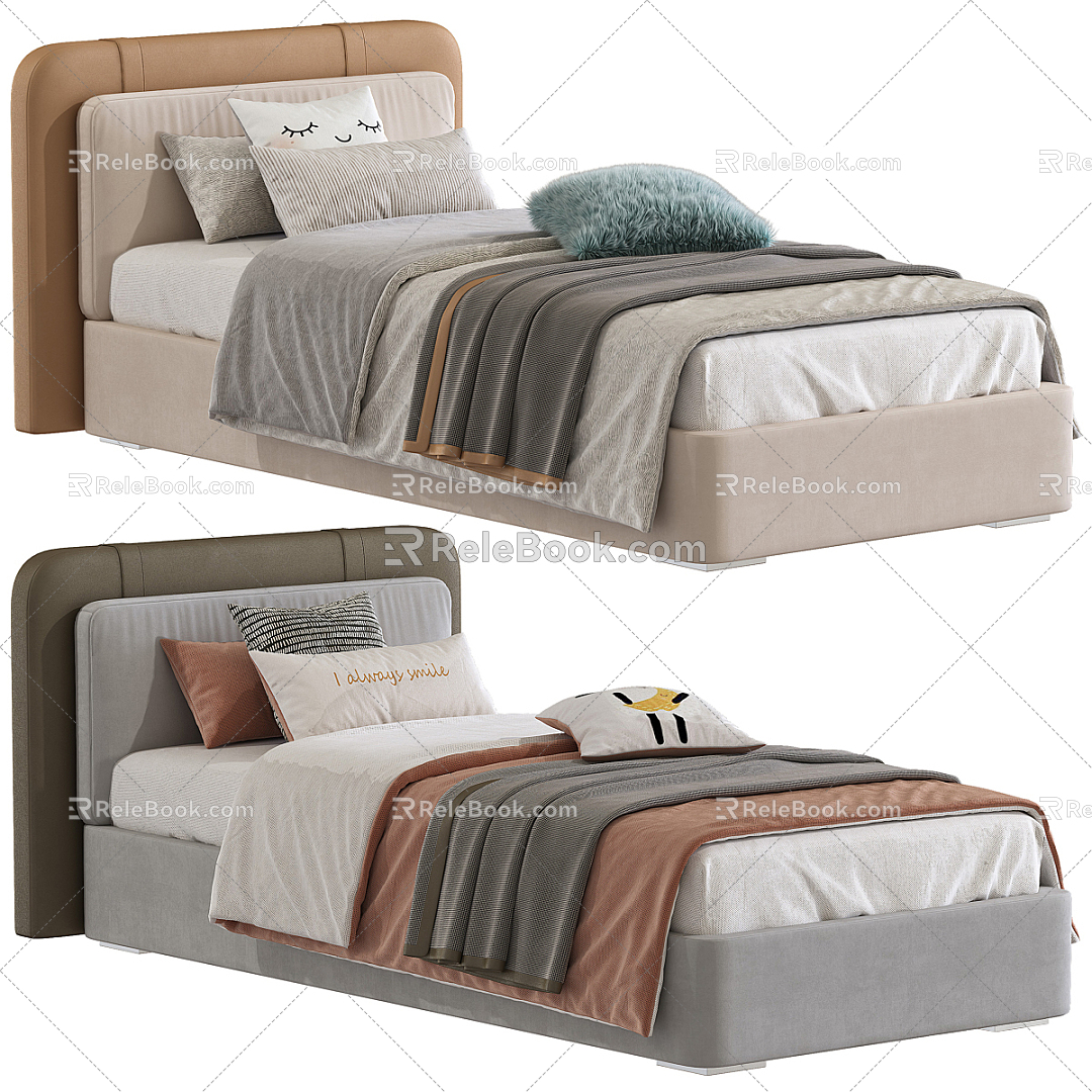 Modern Single Bed 3d model