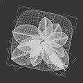 Vibrant 3D Rendered Flower Plant With Green Leaves Yellow Buds Stems On Green Base