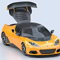Yellow Sports Car With Open Scissor Doors Black Roof And Sleek Design Details