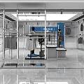 Modern Clothing Store Interior With Glass Display Racks Mannequins And Bright Space