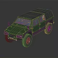Green Military Off Road Vehicle With Rugged Exterior And Large Tires