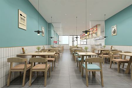 Modern Fast Food Restaurant 3d model