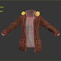 Brown Fashionable Long Sleeve Coat With Gray Hoodie For Casual Wear