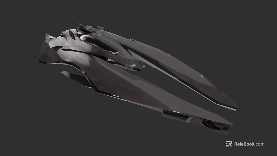 Futuristic Black Weapon With Sleek Metallic Design Sharp Edges And Intricate Structure 3d model