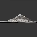 Snow Covered Mountain Terrain With Rugged Peaks and Sloped Ridges