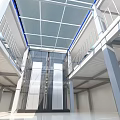 Spacious Industrial Factory Building Featuring Steel Structure Columns Roof Trusses And Windows