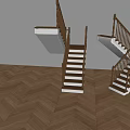 Modern Staircase Interior Design With Wooden Handrails And White Steps