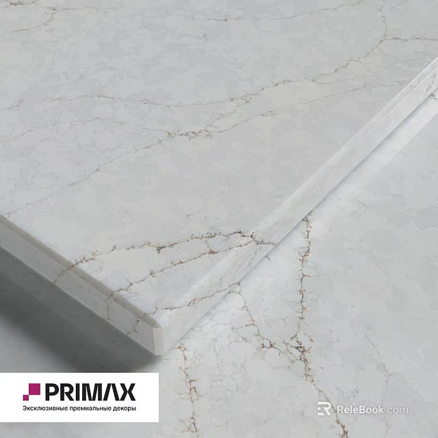 White Marble Component With Natural Vein Texture And Smooth Surface 3d model 