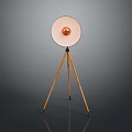 Tripod Floor Lamp Set With Modern Round Shade And Wooden Stand Design