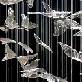 Butterfly Shaped Crystal Chandelier with Hanging Transparent Glass Modern Decorative Design