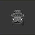 Gray Military Armored Tank With White Cross Symbol Top Mounted Structure And Observation Ports