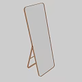 Modern Full Length Floor Mirror With Gold Metal Stand And Minimalist Design