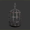 Garden Decorative Metal Cage Lantern with Burning Candle and Rustic Design