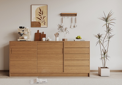 Modern Solid Wood Sideboard 3d model