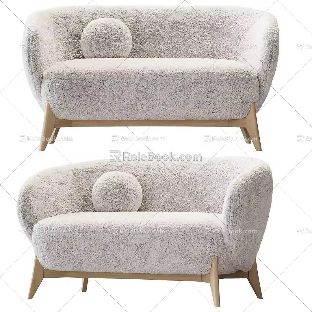 Modern double sofa 3d model