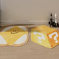 Kids Room Shaped Rugs With Smiley Face And Question Mark Cube Patterns 3d model