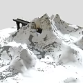 Garden Landscape Featuring Snowy Mountains Stone Bridge And Natural Scenic Elements