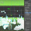 Colorful Aquatic Animals Swimming in Underwater Scene with Coral Reef Ancient Arch and Sunlight Rays