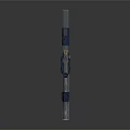 Futuristic Sci-Fi Gun With Metallic Texture Blue Gray Color And Detailed Components