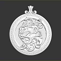 Vintage Silver Pocket Watch With Intricate Carvings As Elegant Clothing Accessory