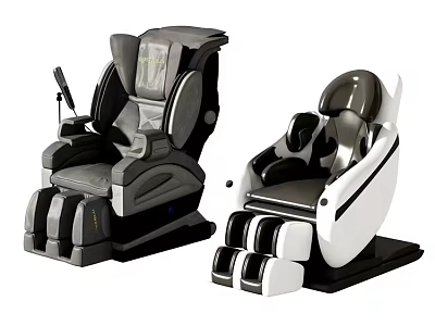 Modern Massage Chair With Two Styles Black And White For Comfortable Relaxation 3d model
