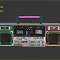 Vintage Portable Boombox Electronic Appliance With Stereo Speakers And Cassette Player