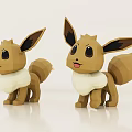 Cartoon Reptile Figure With Brown Body White Belly And Fluffy Tail Front Back View