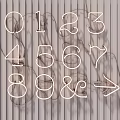 Modern Creative Wall Decor With Neon Numbers Symbols on Striped Wall