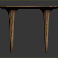 Natural Rustic Wooden Table With Smooth Wood Grain Surface And Sturdy Straight Legs