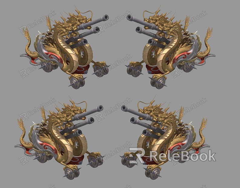 Modern Artillery Gun Dragon Artillery Warship Gun Dragon Head Gun Ancient Ancient Cannon Hot Weapon Hongwu Cannon model