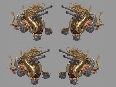 Modern Artillery Gun Dragon Artillery Warship Gun Dragon Head Gun Ancient Cannon Hot Weapon Hongwu Cannon model