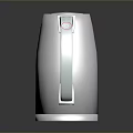 Modern Silver Electric Kettle With Blue Handle And Shiny Surface For Daily Use