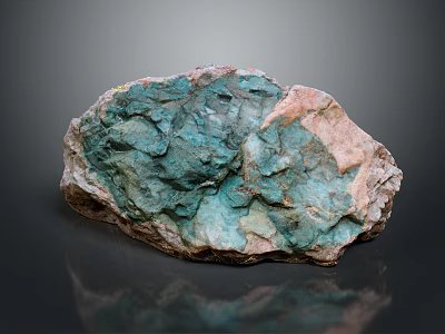 High Quality Natural Stone Material With Green Pink Color And Rough Textured Surface 3d model