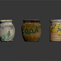 Vintage Colorful Decorative Storage Jars With Floral COALA And Lemon Prints